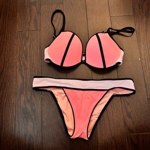 Victoria's Secret Pink and Black Bikini Set